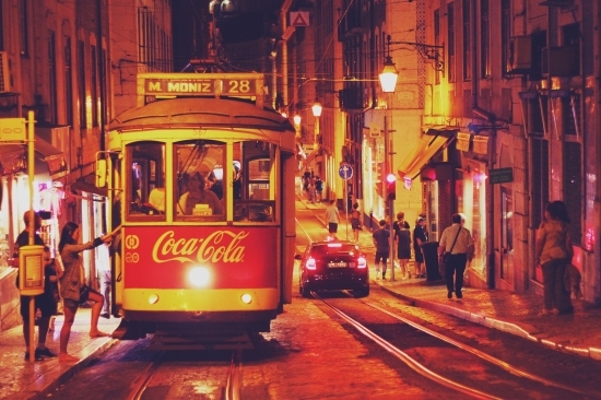 Lisbon Tram at Night